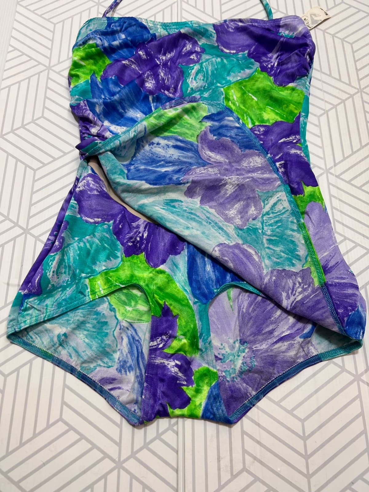 NWT Vintage 90s Christina Canada size 14 Modern 10 M/L Halter One Piece Swimsuit - Thumbnail 4