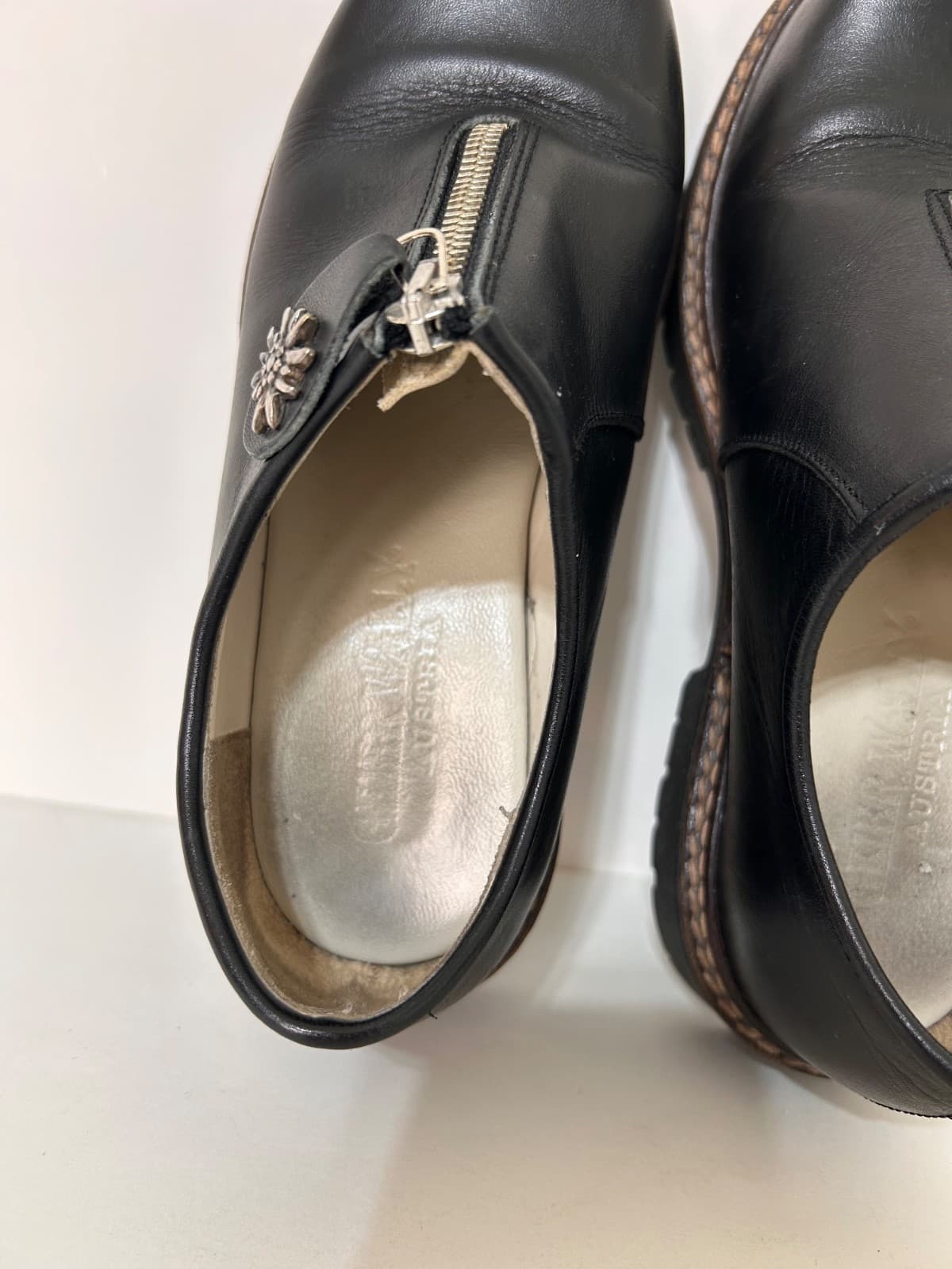 Geier Wally Spain Women size 6 36 Leather Zip Up Oxford Lug Sole Shoes - Thumbnail 9