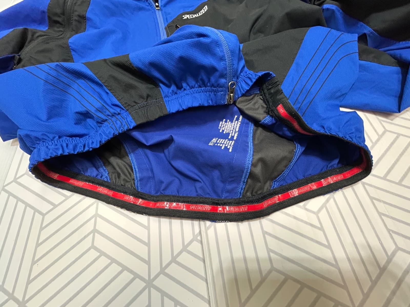 Specialized Deflect Hybrid Rain Jacket Mens L Blue Vest Convertible Wind c - Thumbnail 7