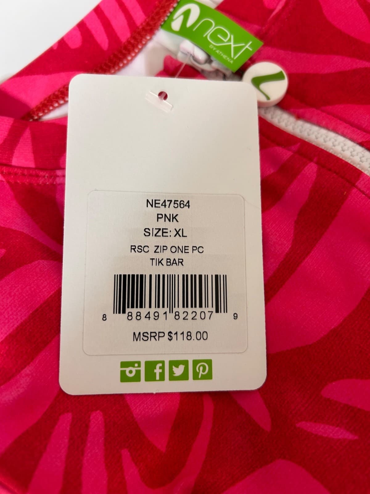 NWT $112 Next By Athena size XL Long Sleeve Zip One Piece Swimsuit Scuba Resort - Thumbnail 14