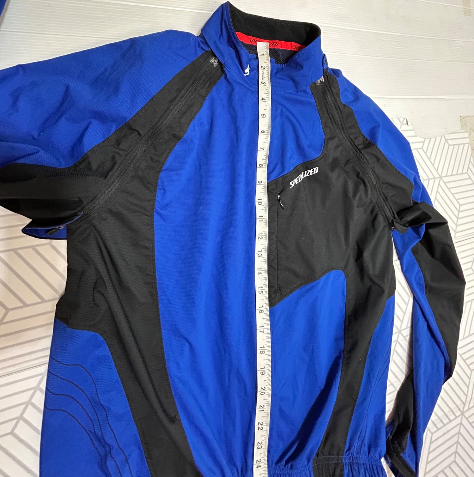Specialized Deflect Hybrid Rain Jacket Mens L Blue Vest Convertible Wind c - Thumbnail 4