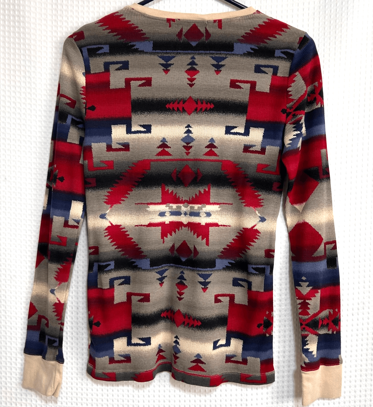 Ralph Lauren Shirt Womens size M Henley Aztec Geometric Southwestern Boho v - Thumbnail 2