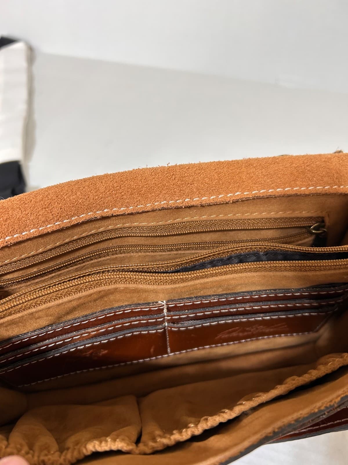 Patricia Nash Lanza Crossbody Organizer Tan Brown Wallet Car Slots Vintage Insp - Thumbnail 8