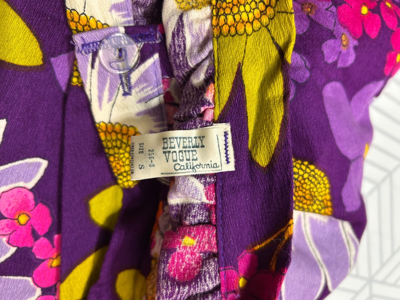 Vintage 70s Beverly Vogue California Size Small Retro Floral Wrap Skirt a - Thumbnail 8