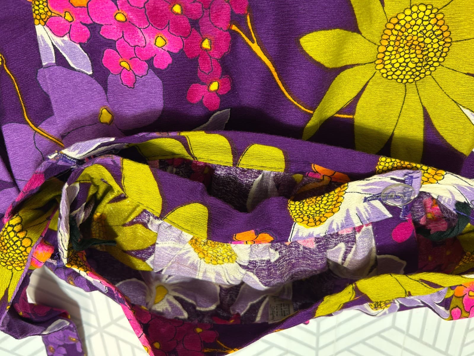 Vintage 70s Beverly Vogue California Size Small Retro Floral Wrap Skirt a - Thumbnail 9