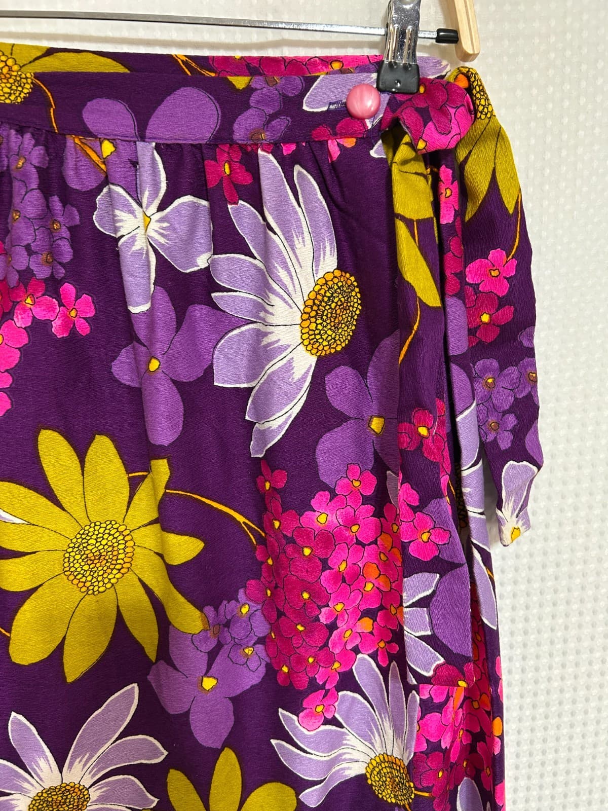 Vintage 70s Beverly Vogue California Size Small Retro Floral Wrap Skirt a - Thumbnail 11