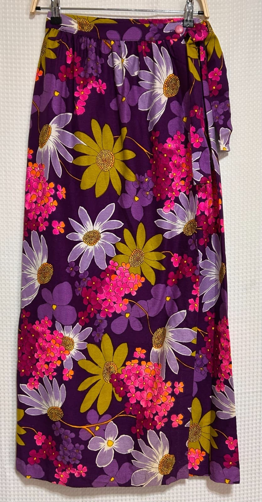 Vintage 70s Beverly Vogue California Size Small Retro Floral Wrap Skirt a - Thumbnail 12