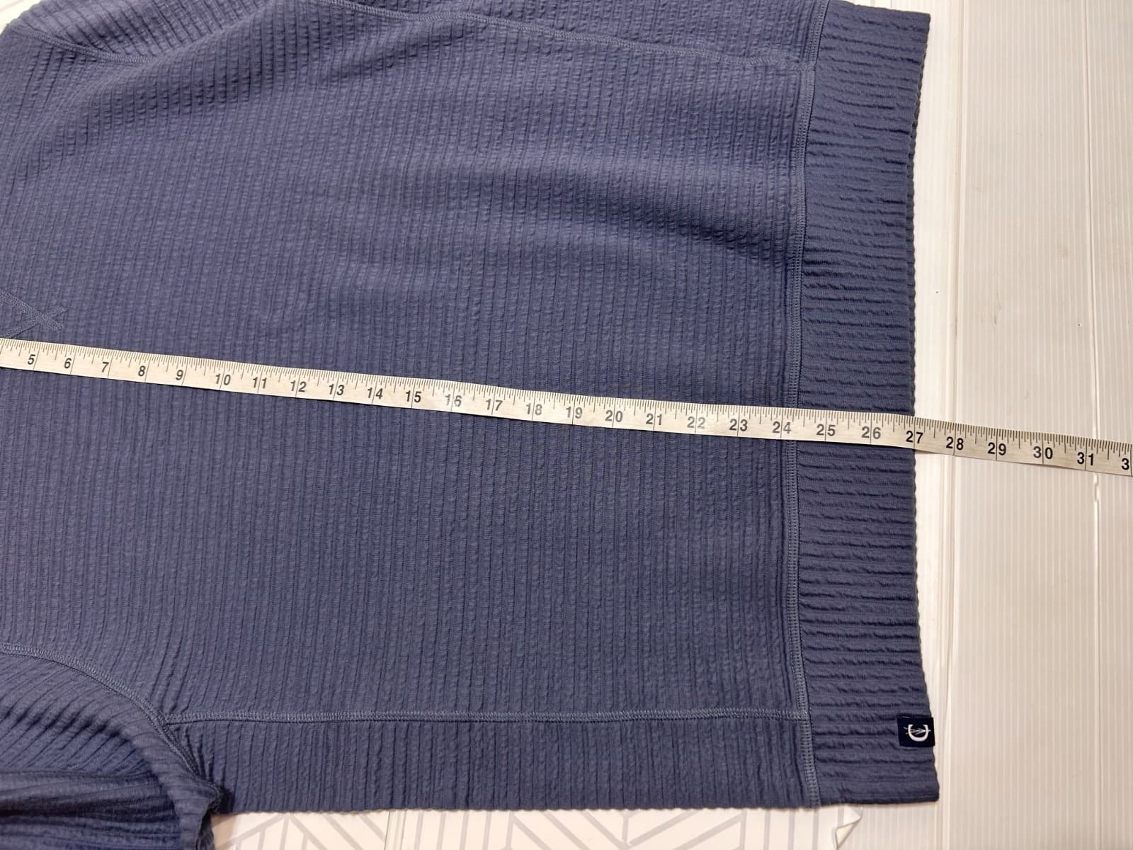Criquet Quilted Crew Sweatshirt Ink Blue Size Large Minimalist Golf Ribbed a - Thumbnail 7
