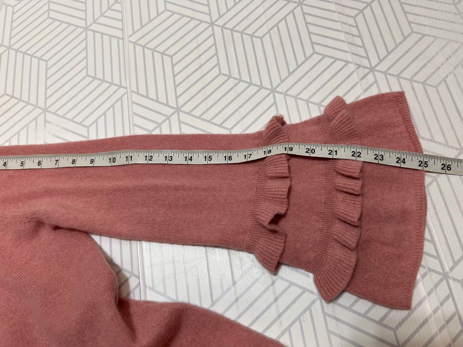 Charter Club Women's size S Cashmere Sweater Pink Ruffle Bell Sleeves Luxury d - Thumbnail 4