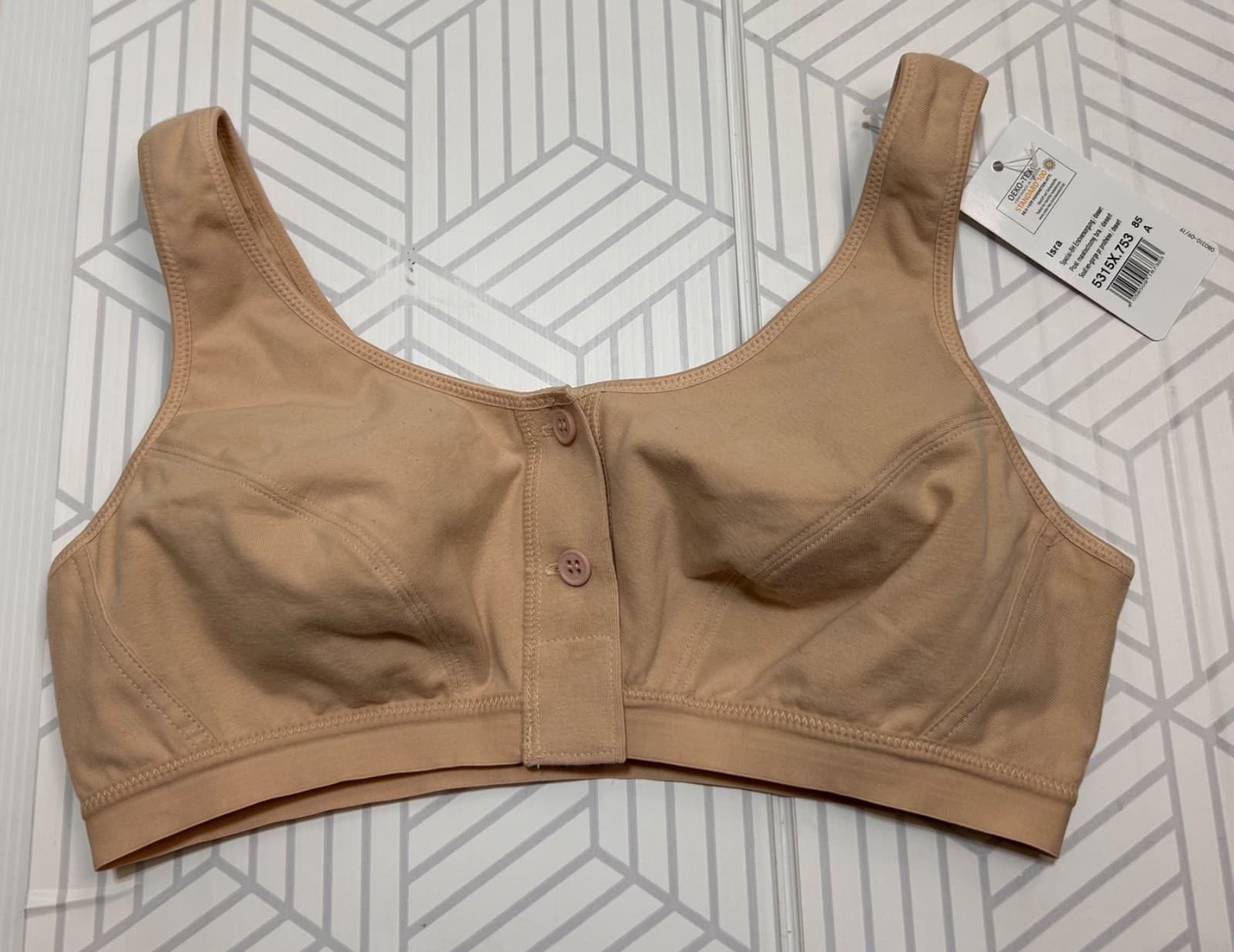 Anita Isra 38A Desert Mastectomy Bra Button Front Fastening Wire Free Post Op - Thumbnail 2