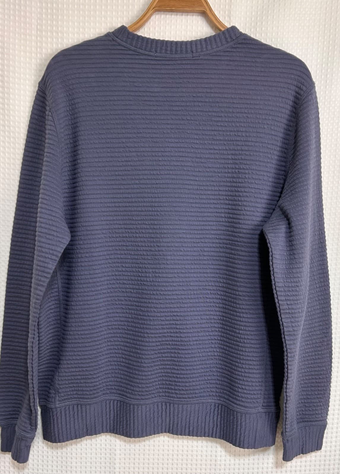 Criquet Quilted Crew Sweatshirt Ink Blue Size Large Minimalist Golf Ribbed a - Thumbnail 9