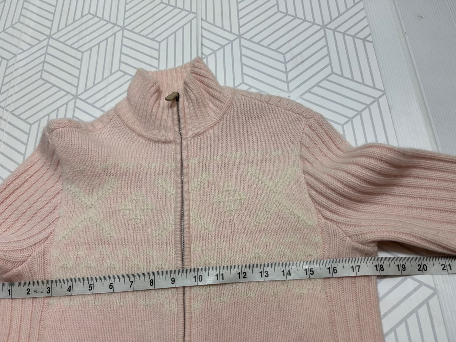RLR Ralph Lauren Womens size P M Petite Merino Wool Angora Cardigan Sweater a2 - Thumbnail 6