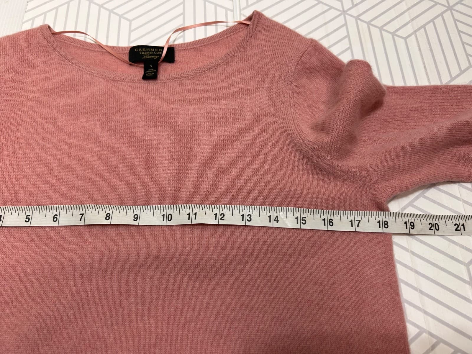 Charter Club Women's size S Cashmere Sweater Pink Ruffle Bell Sleeves Luxury d - Thumbnail 6