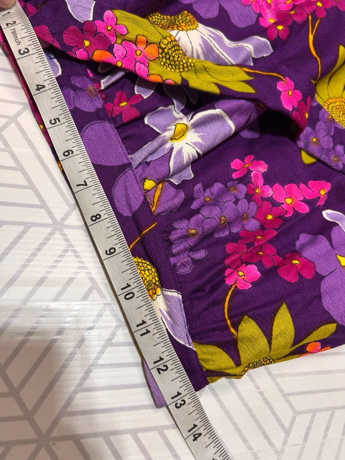 Vintage 70s Beverly Vogue California Size Small Retro Floral Wrap Skirt a - Thumbnail 6