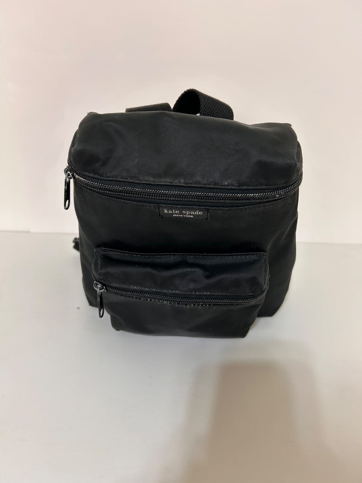 VTG Y2K Old School Kate Spade Vintage 90’s Nylon Mini Backpack Purse Black 1990s - Thumbnail 5