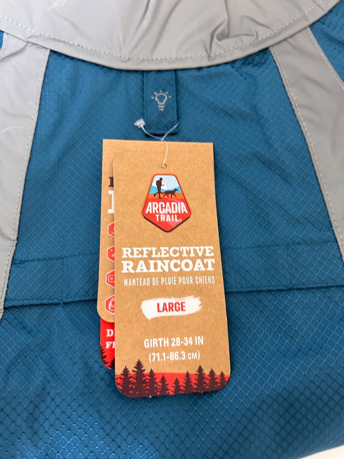 NWT Arcadia Trail XL Dog Reflective Raincoat Adjustable Lightweight Blue - Thumbnail 3