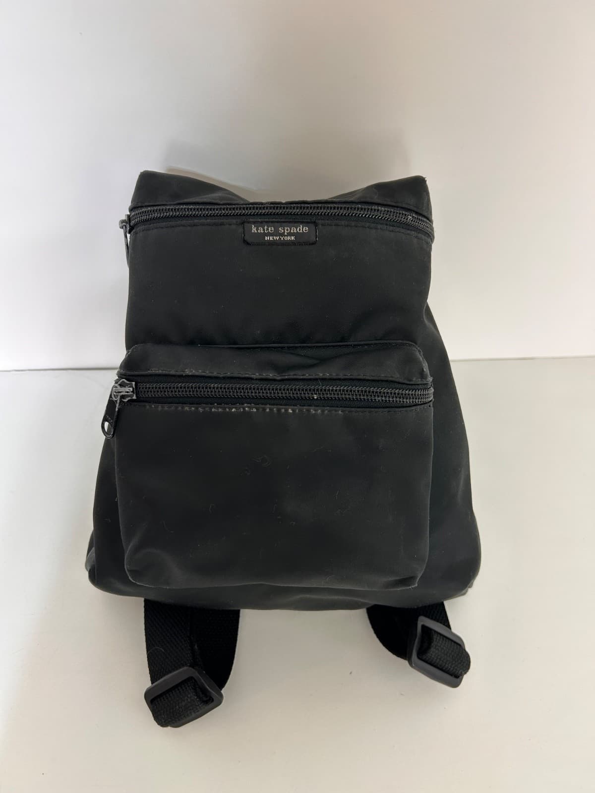 VTG Y2K Old School Kate Spade Vintage 90’s Nylon Mini Backpack Purse Black 1990s - Thumbnail 13