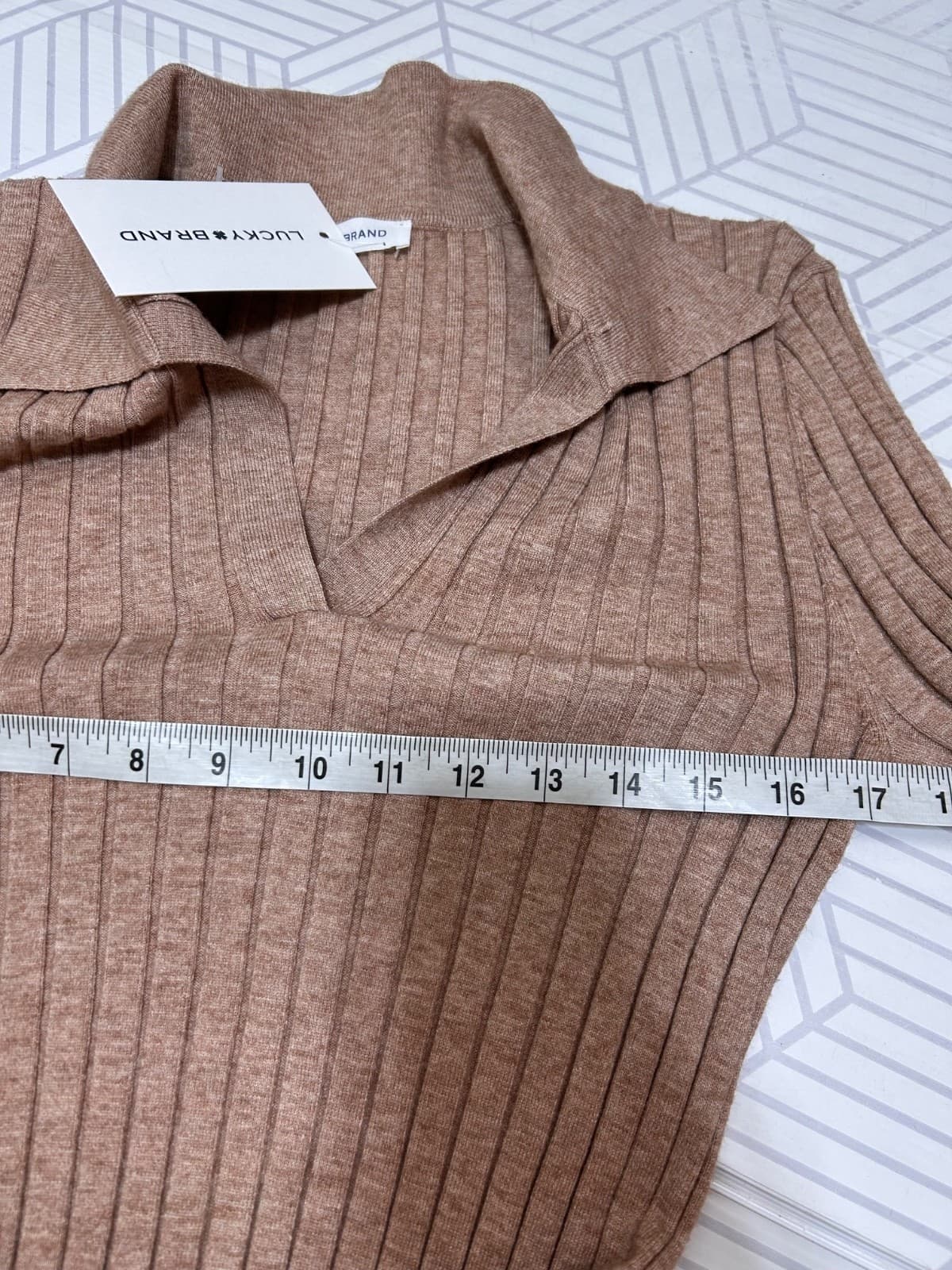 NWT Lucky Brand Aline Collared Stretchy Ribbed Sweater Dress Women Size Large x - Thumbnail 6