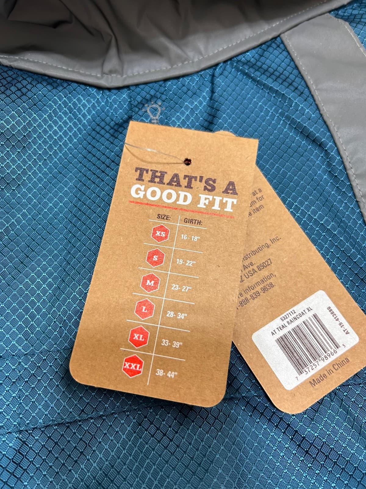 NWT Arcadia Trail XL Dog Reflective Raincoat Adjustable Lightweight Blue - Thumbnail 5