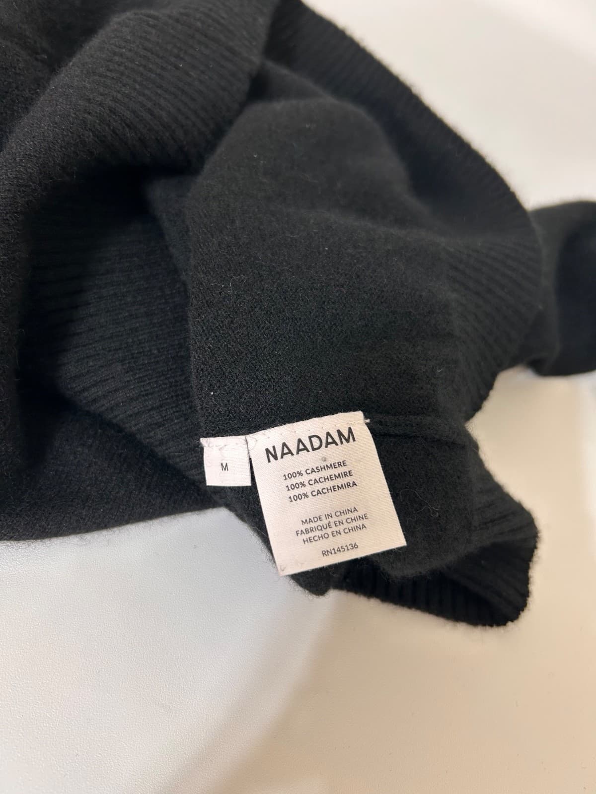 NAADAM 100% Cashmere Sweater Womens Size M Black Turtleneck Cropped Soft a2 - Thumbnail 3