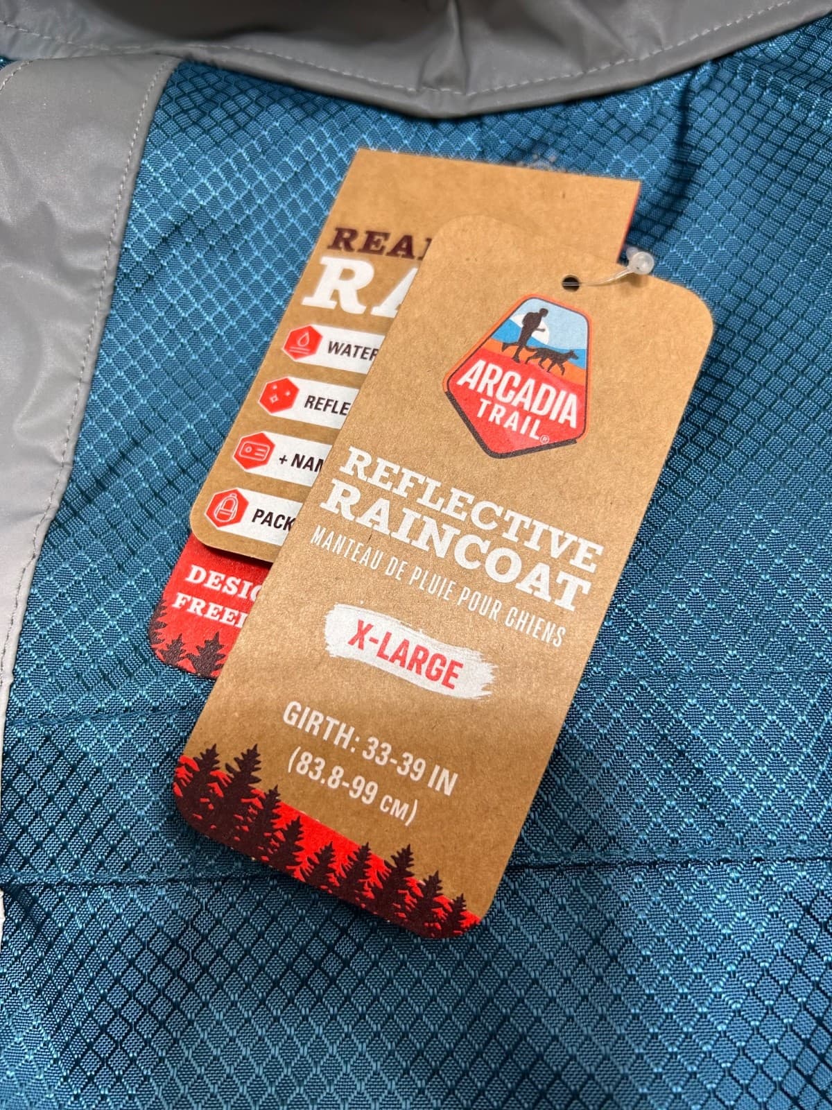 NWT Arcadia Trail XL Dog Reflective Raincoat Adjustable Lightweight Blue - Thumbnail 6