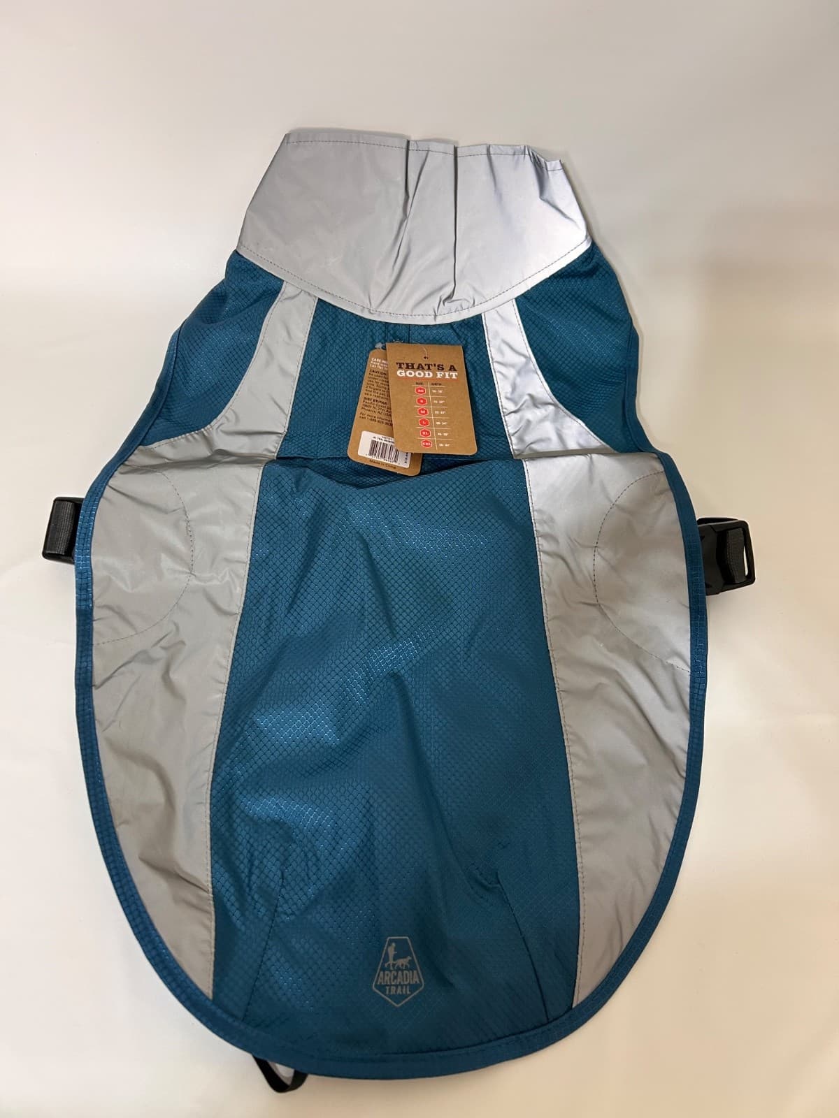 NWT Arcadia Trail XL Dog Reflective Raincoat Adjustable Lightweight Blue - Thumbnail 4