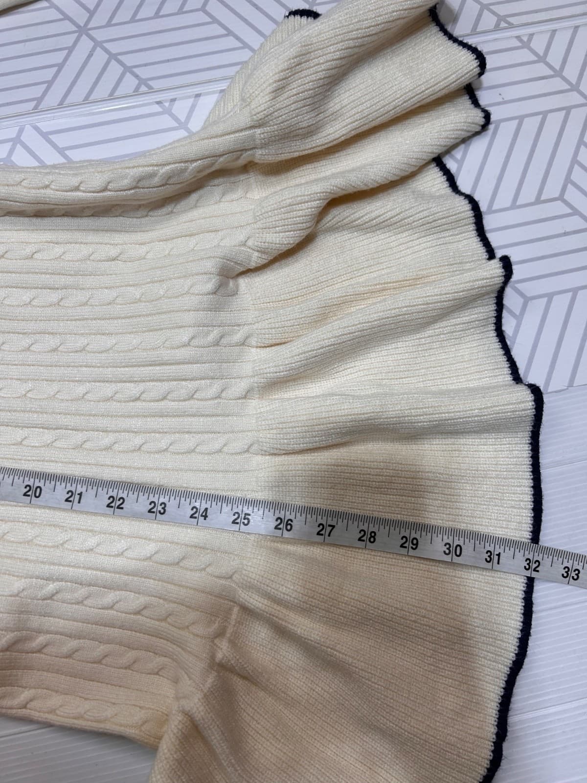 NEW Lulus Size L Cable Knit Coziest Poise Long Sleeve Sweater Mini Dress Ivory x - Thumbnail 10