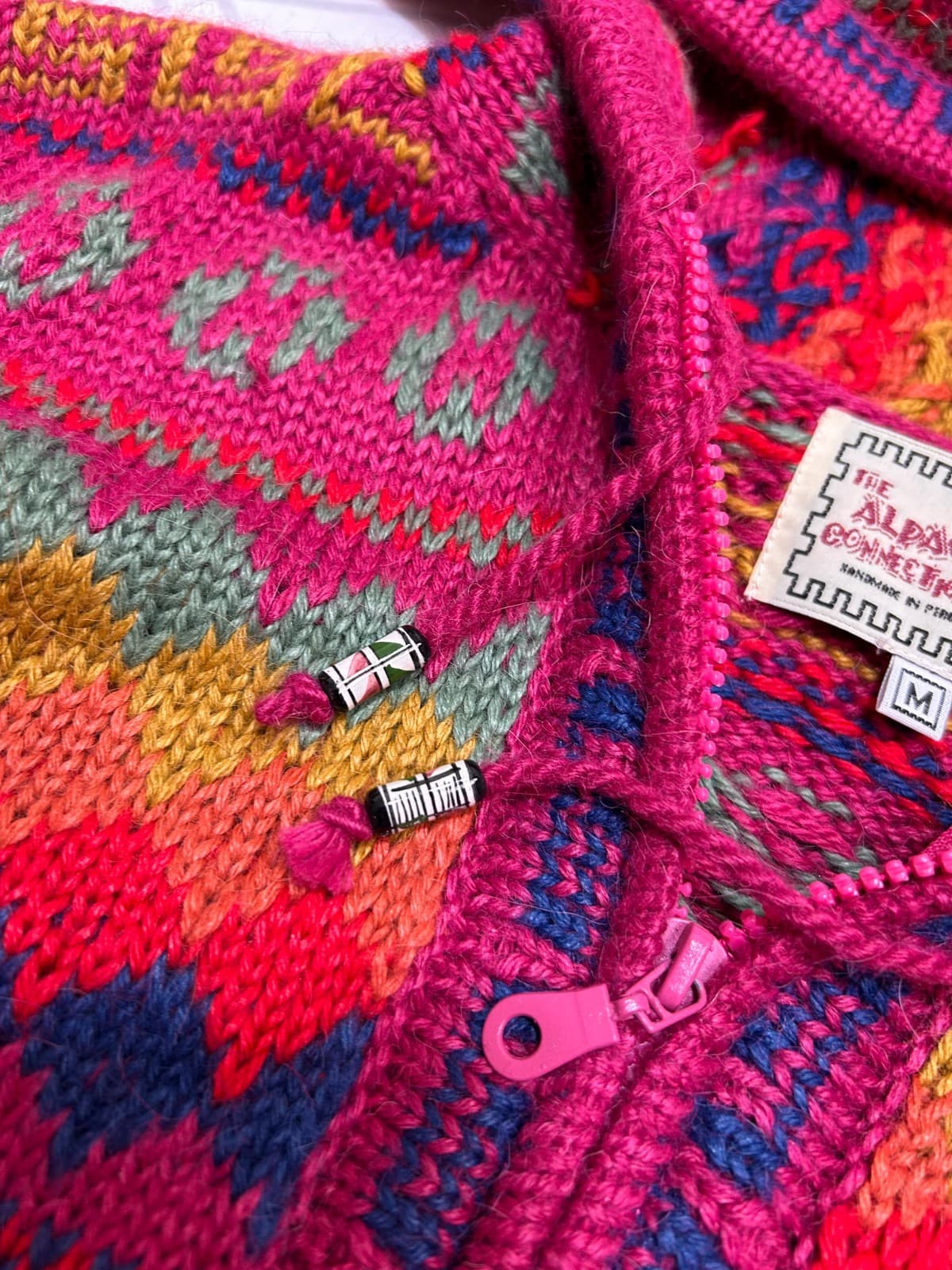 The Alpaca Connection Women's size M fits L Hoodie Zip Up Jacket Handmade PERU - Thumbnail 9