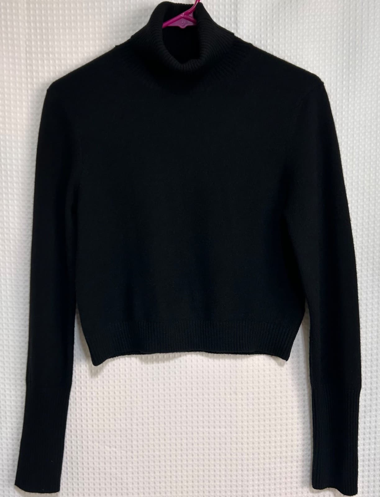 NAADAM 100% Cashmere Sweater Womens Size M Black Turtleneck Cropped Soft a2 - Thumbnail 8