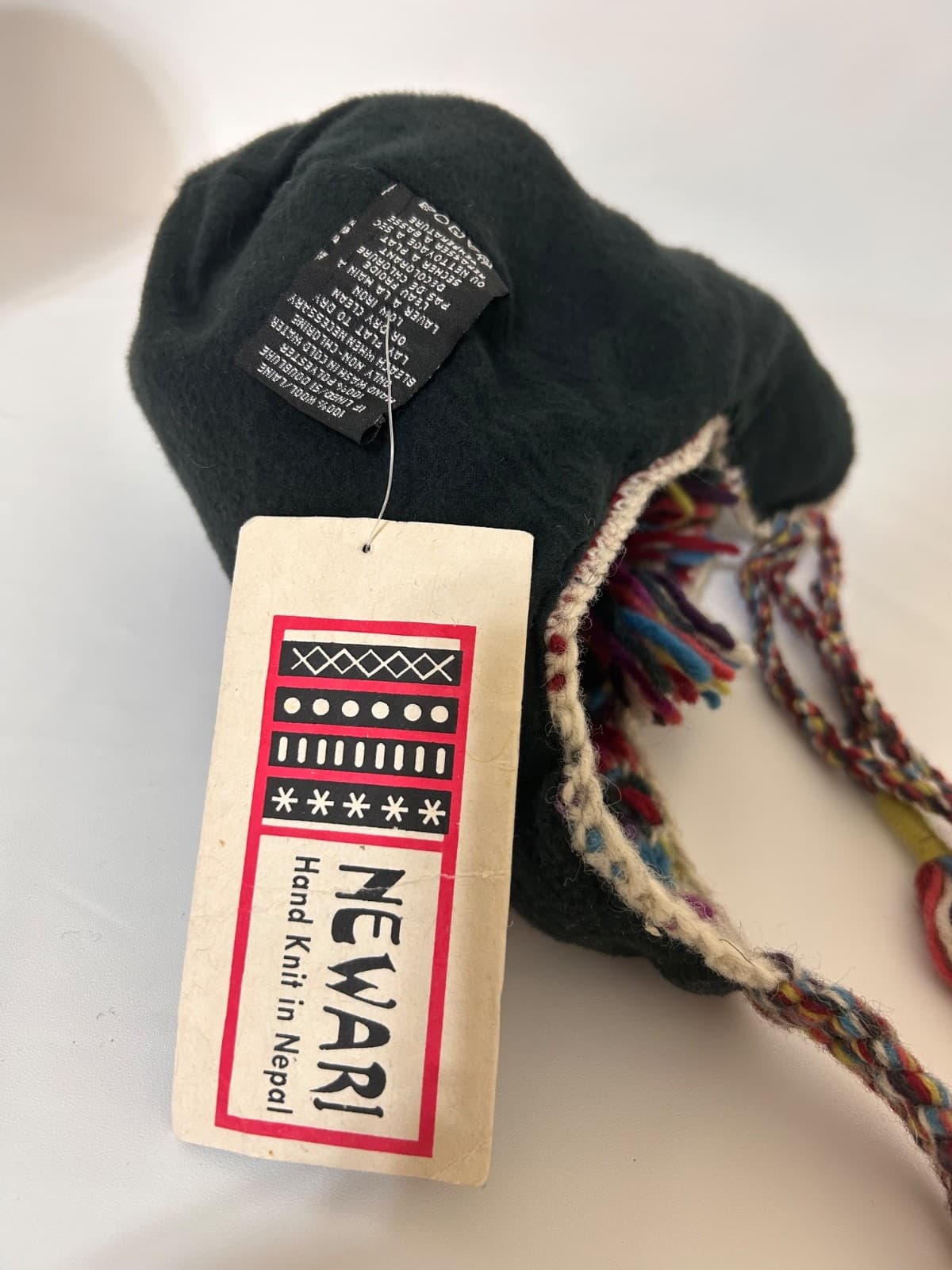 Newari Icelandic Design 100% Wool Knit Hat Ear Flaps Made in Nepal Women’s OS - Thumbnail 5