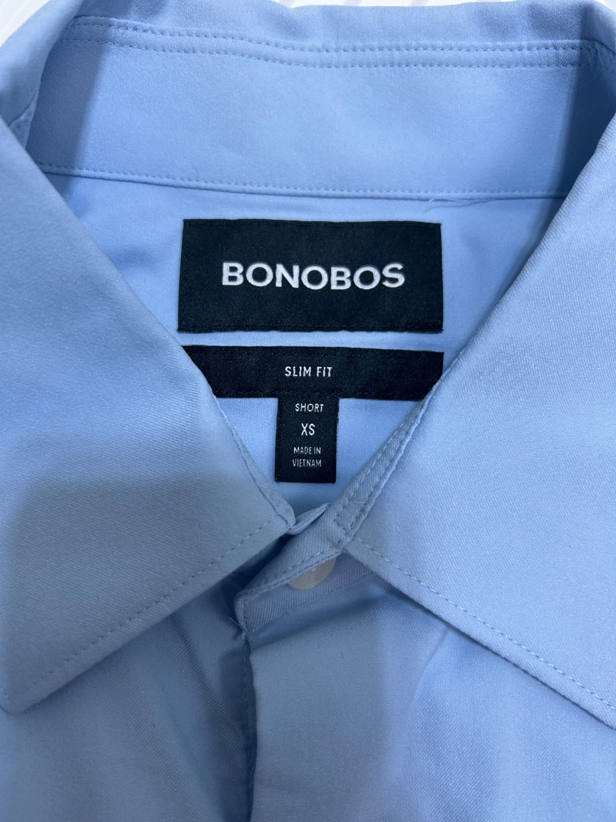 Bonobos Slim Fit Short Long Sleeve Dress Shirt Men XS Fit Blue Performance x - Thumbnail 2