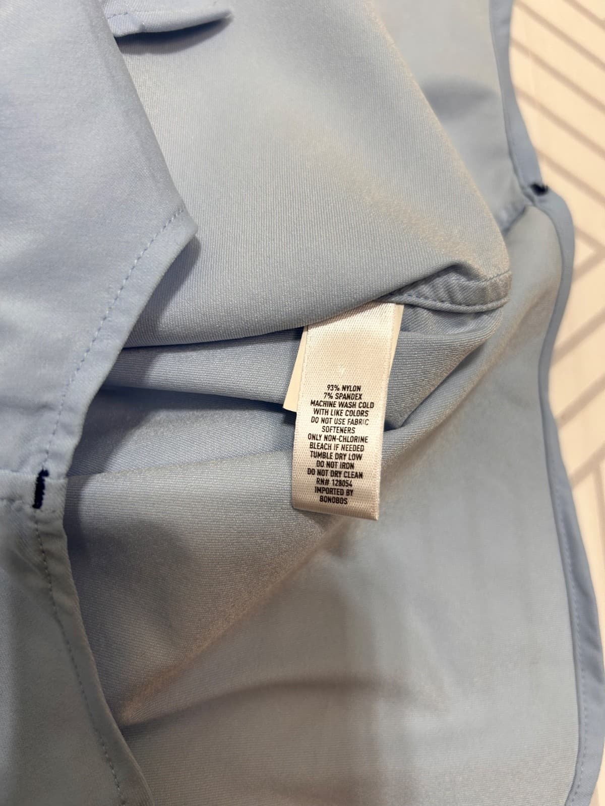 Bonobos Slim Fit Short Long Sleeve Dress Shirt Men XS Fit Blue Performance x - Thumbnail 5