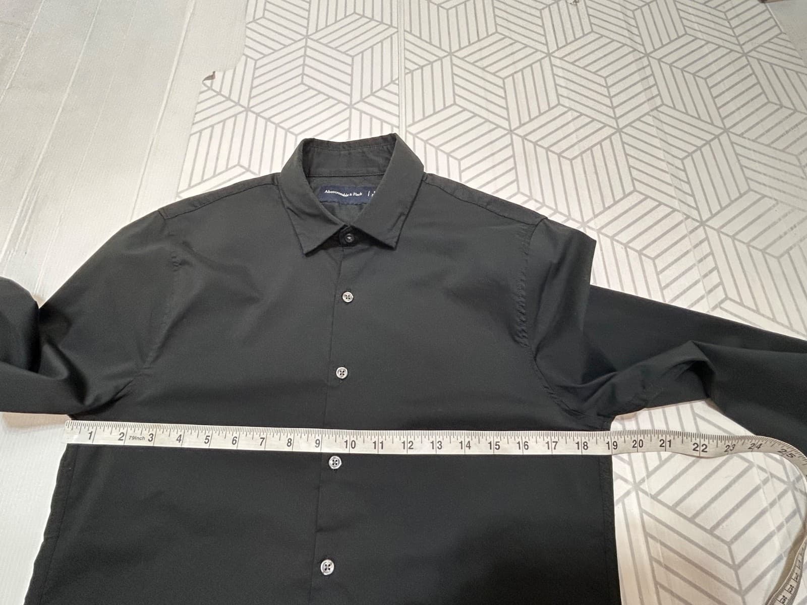 Abercrombie & Fitch Men size XS Work Dress Suit Formal Shirt Button Up Black x - Thumbnail 9