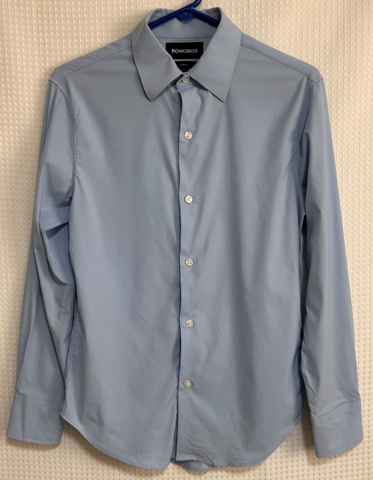Bonobos Slim Fit Short Long Sleeve Dress Shirt Men XS Fit Blue Performance x - Thumbnail 9