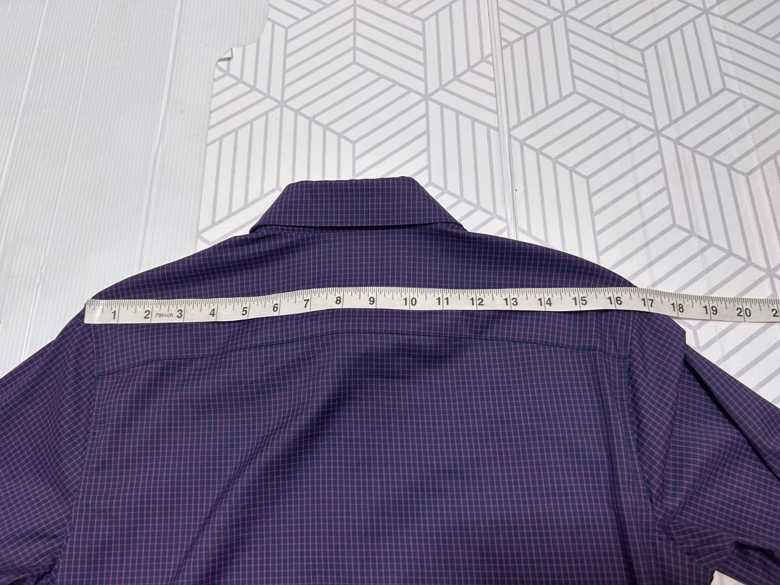 Bonobos Slim Fit Short Long Sleeve Dress Shirt Men XS Fit Blue Plaid Pink x - Thumbnail 6