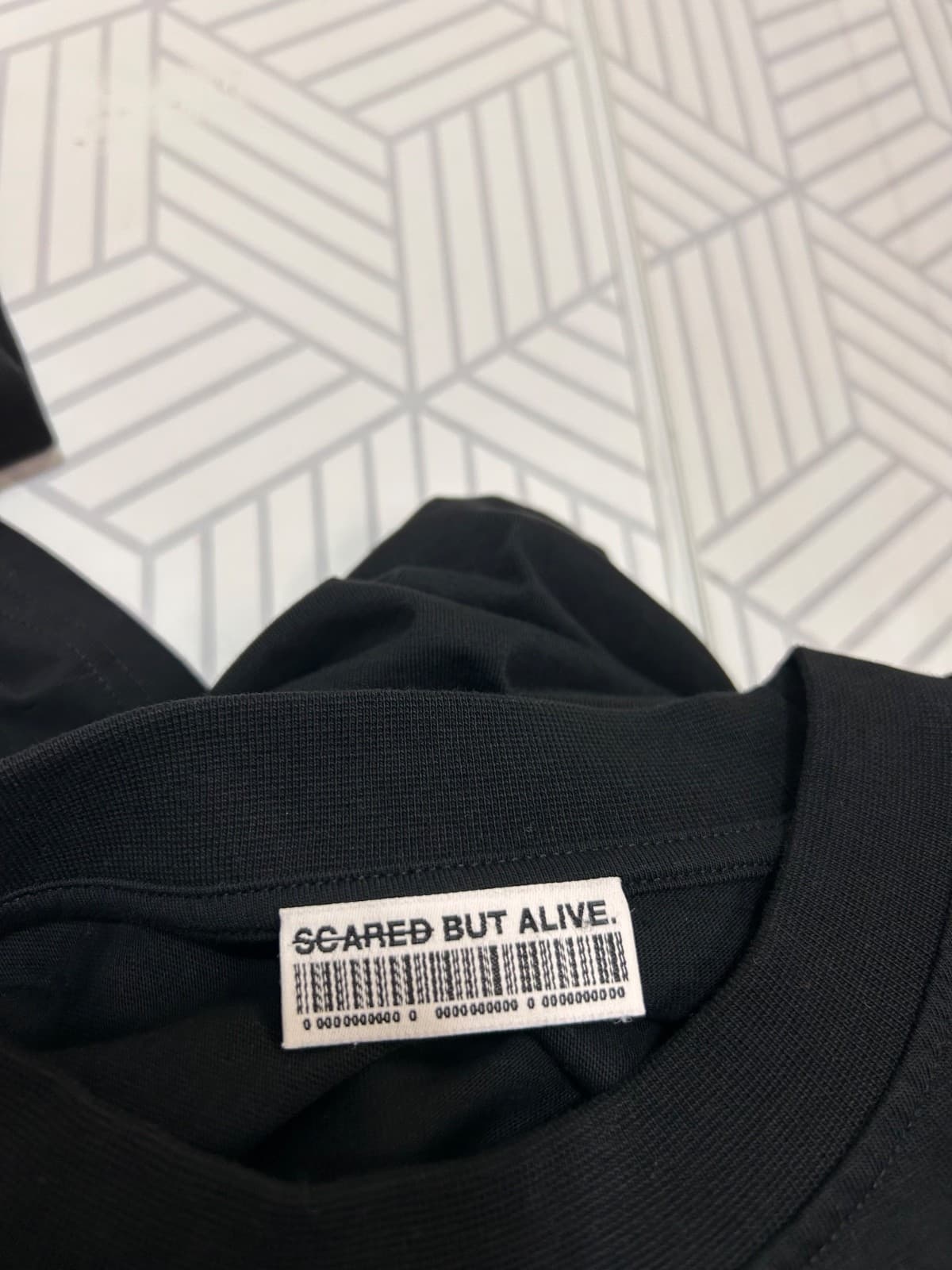 Scared But Alive Black Crew Shirt Pullover Size XS Streetwear Sweatshirt - Thumbnail 2