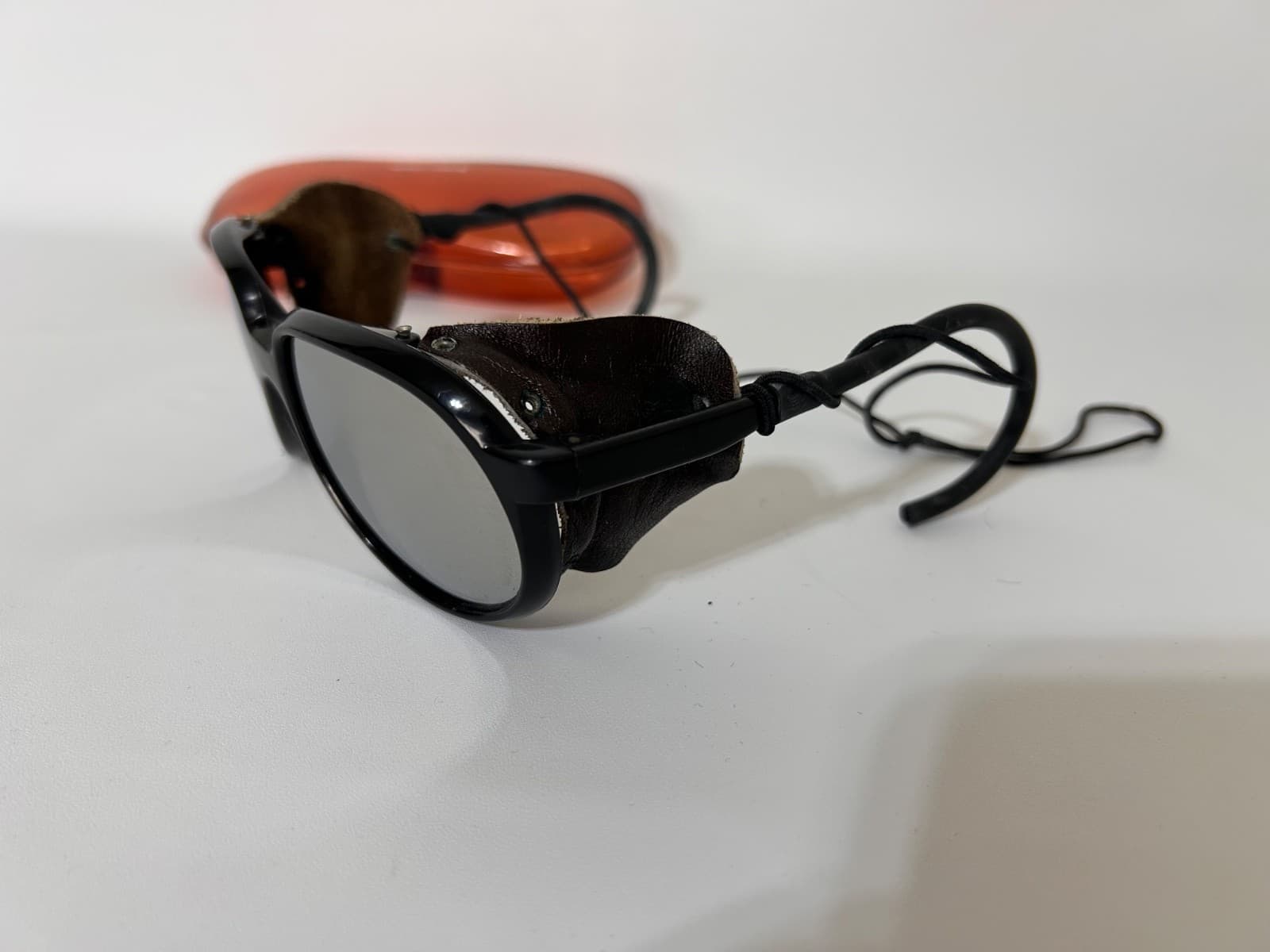 Bolle Nylon Cable Hook Leather Shields Skiing Sunglasses Made In France - Thumbnail 13
