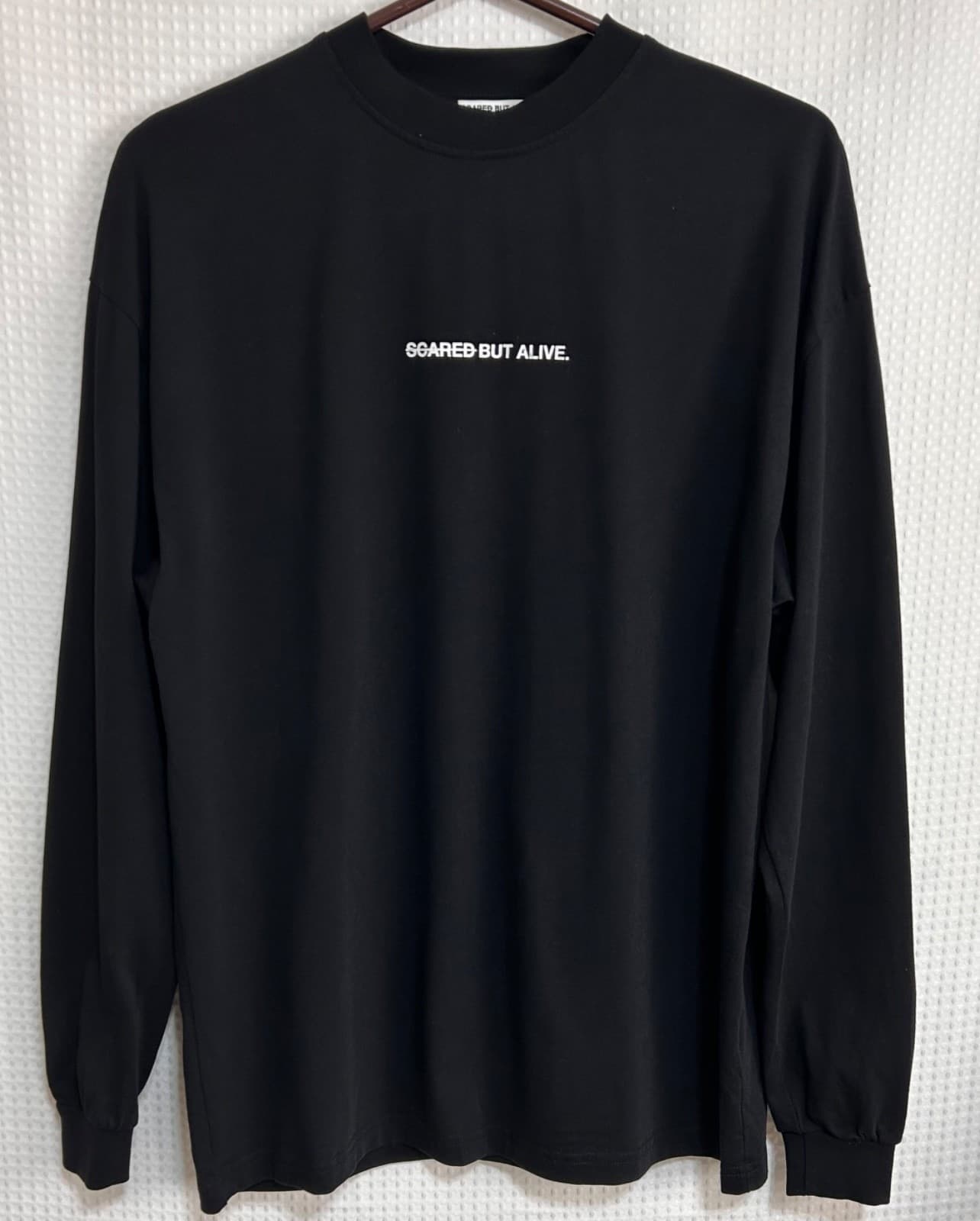 Scared But Alive Black Crew Shirt Pullover Size XS Streetwear Sweatshirt - Thumbnail 10