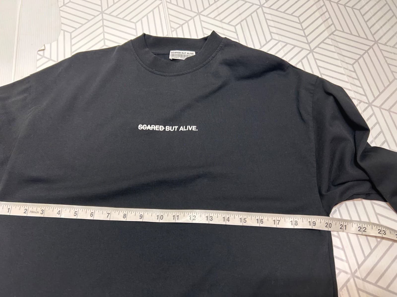 Scared But Alive Black Crew Shirt Pullover Size XS Streetwear Sweatshirt - Thumbnail 8