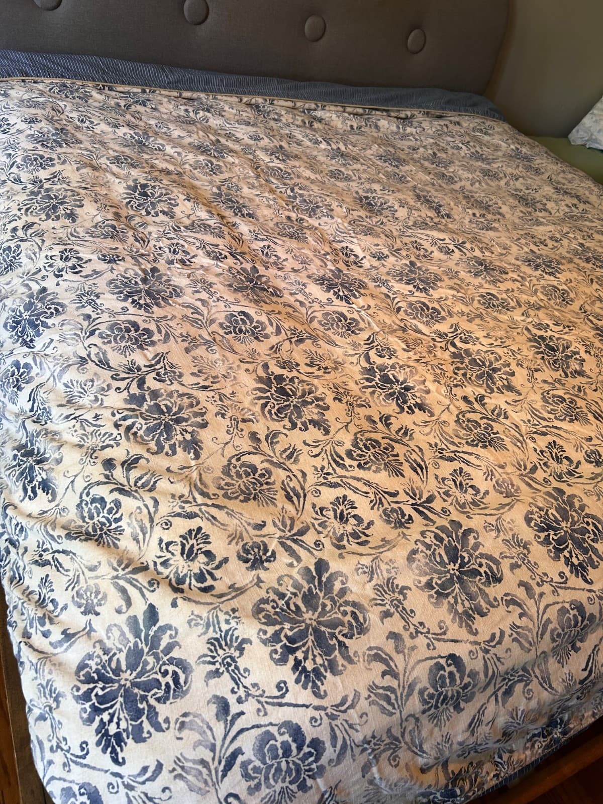 Ralph Lauren Bluff Point Queen Duvet Cover Floral White Blue Stripe Rope Trim - Thumbnail 4