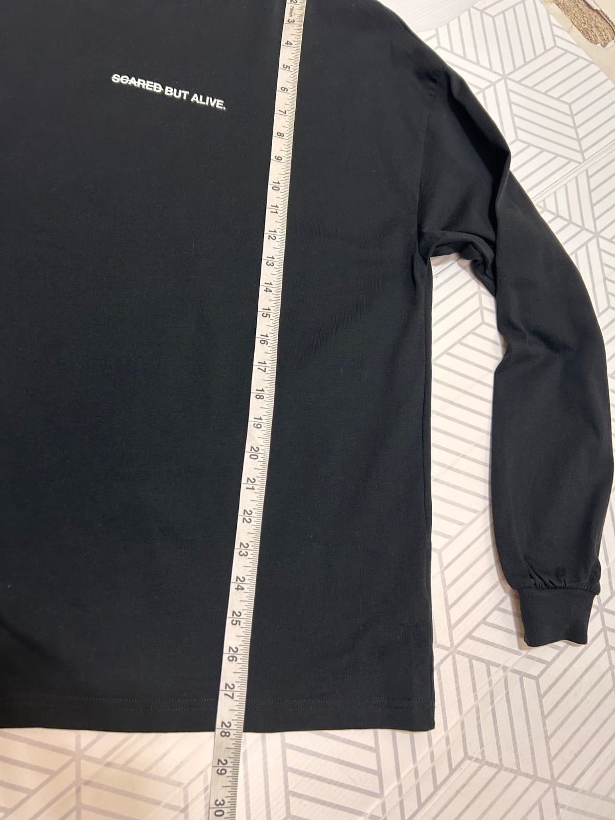 Scared But Alive Black Crew Shirt Pullover Size XS Streetwear Sweatshirt - Thumbnail 7