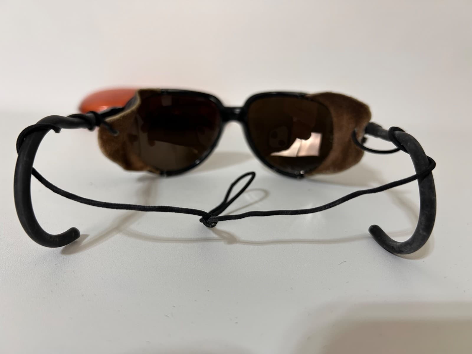 Bolle Nylon Cable Hook Leather Shields Skiing Sunglasses Made In France - Thumbnail 4