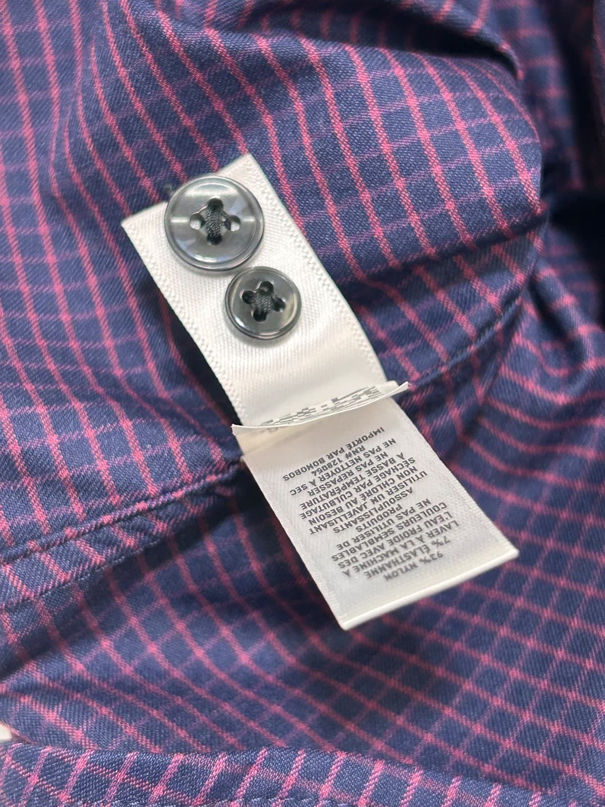 Bonobos Slim Fit Short Long Sleeve Dress Shirt Men XS Fit Blue Plaid Pink x - Thumbnail 4