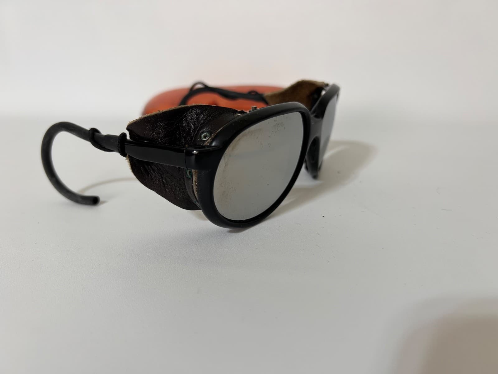 Bolle Nylon Cable Hook Leather Shields Skiing Sunglasses Made In France - Thumbnail 9
