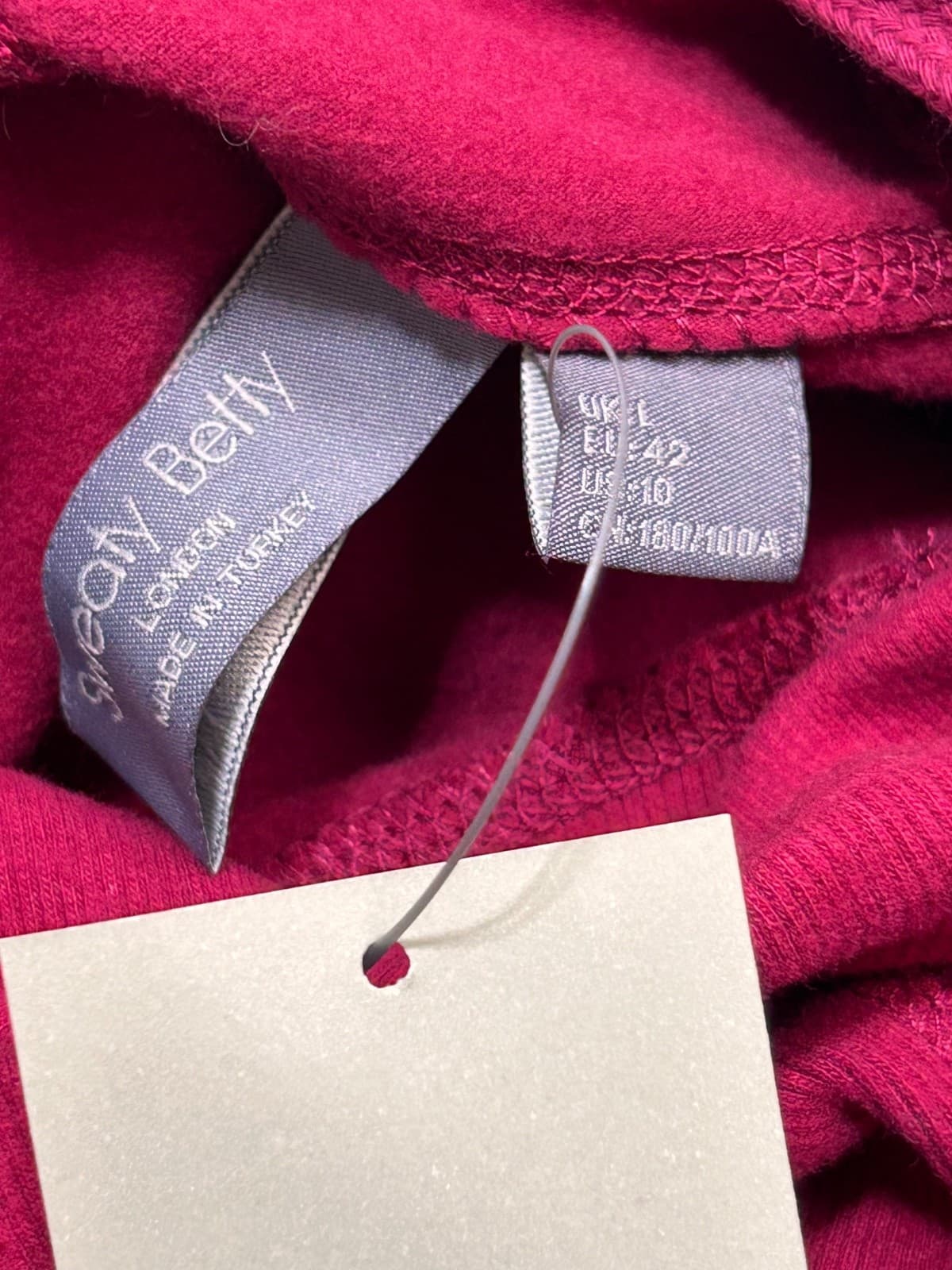 $144 NWT Sweaty Betty Women's size L Hoodie Pockets Pullover Escape Red Fleece d - Thumbnail 10