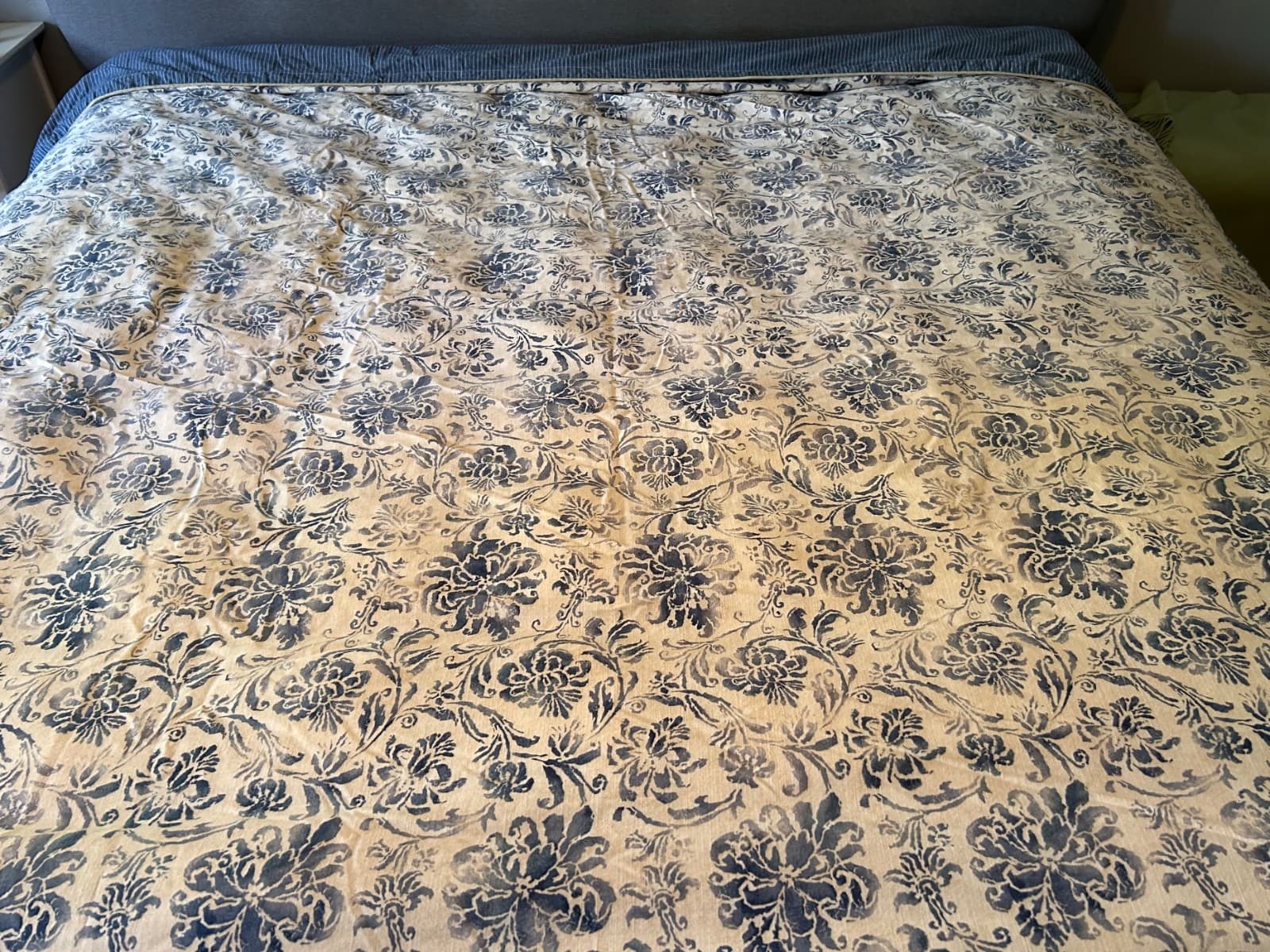 Ralph Lauren Bluff Point Queen Duvet Cover Floral White Blue Stripe Rope Trim - Thumbnail 3