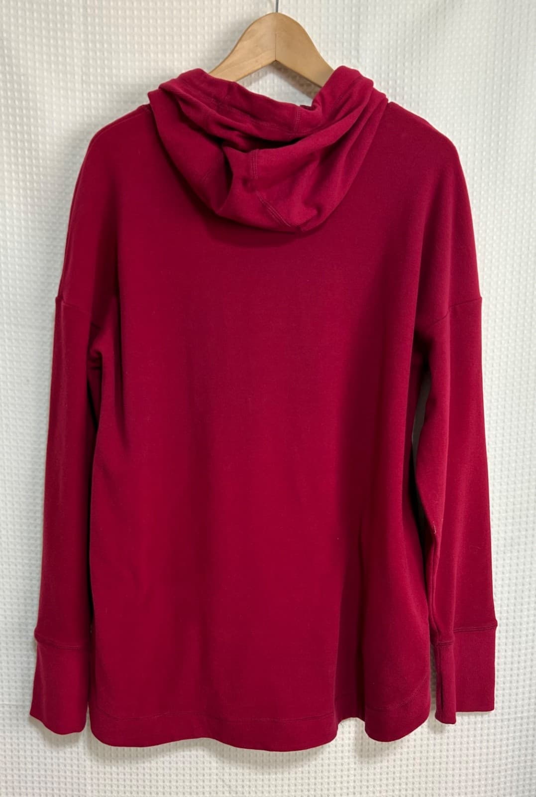 $144 NWT Sweaty Betty Women's size L Hoodie Pockets Pullover Escape Red Fleece d - Thumbnail 13
