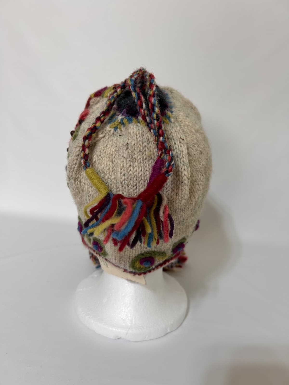 Newari Icelandic Design 100% Wool Knit Hat Ear Flaps Made in Nepal Women’s OS - Thumbnail 8
