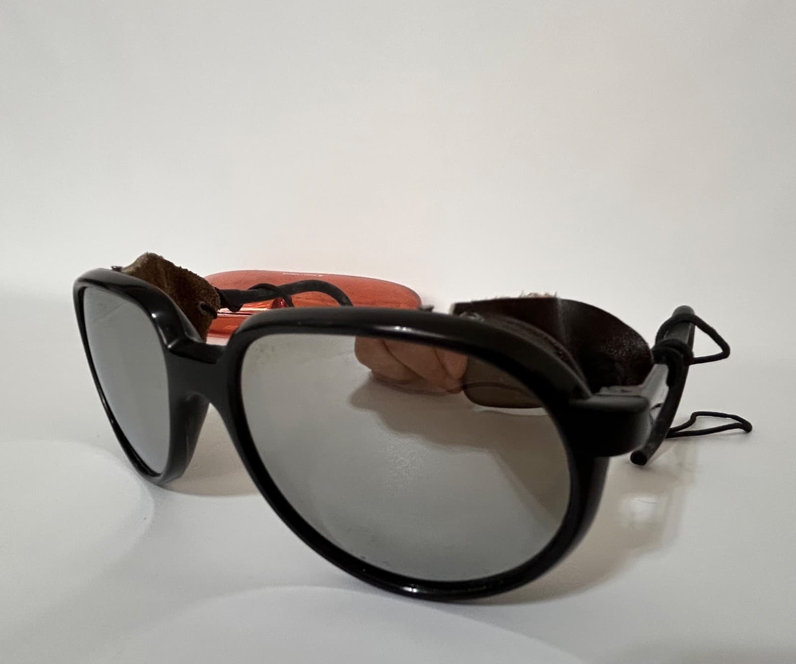 Bolle Nylon Cable Hook Leather Shields Skiing Sunglasses Made In France - Thumbnail 16