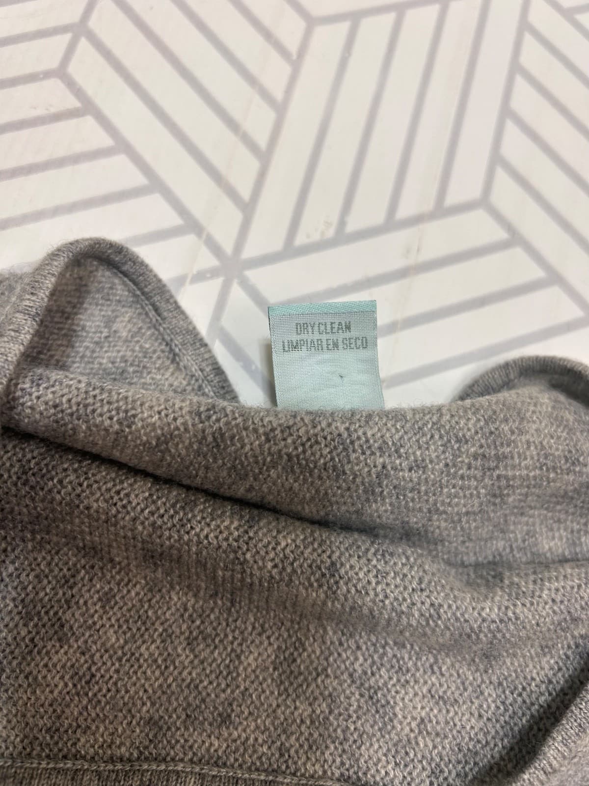 CELESTE Womens One Size Fits All OS Poncho Sweater Wool Cashmere Blend Gray Blue - Thumbnail 3